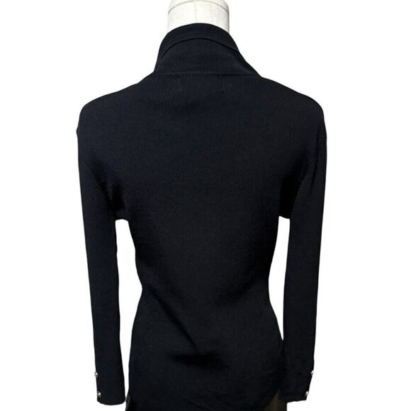 Vintage Adamo Black Silk Button Down Sweater Sz S - Picture 3 of 6